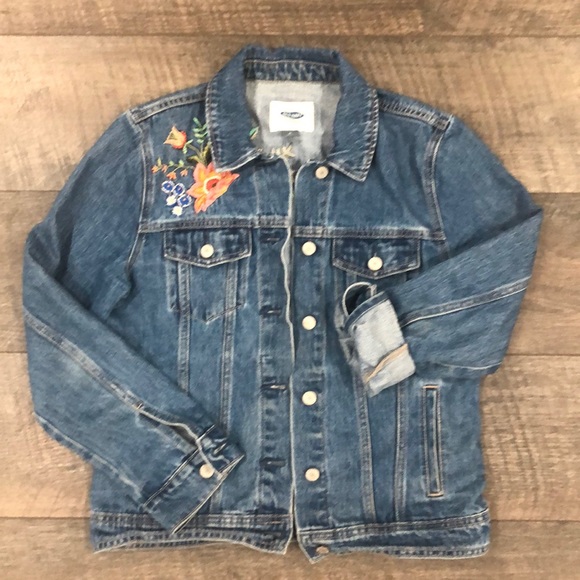 Old Navy Jackets & Blazers - Embroidered Floral Jean Jacket OLD NAVY